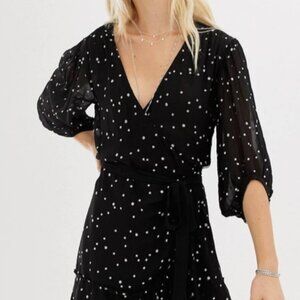 All Saints Embroidered Stars Gracie Wrap Dress Size US 2